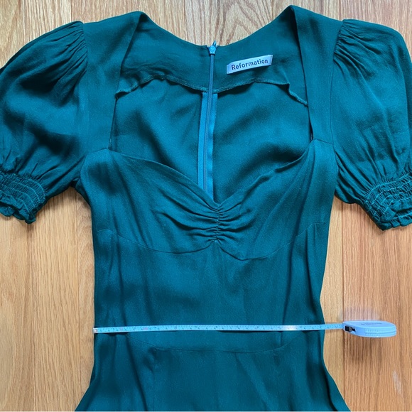 (Copy) reformation / Lacey Midi Dress Emerald - Picture 7 of 9